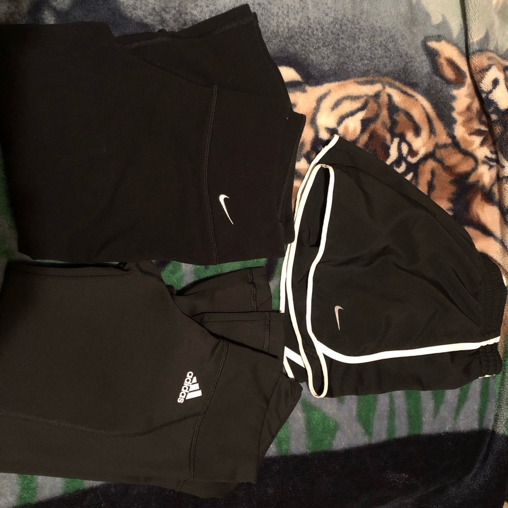 Both Adidas and Nike are Crops. Nike Shorts